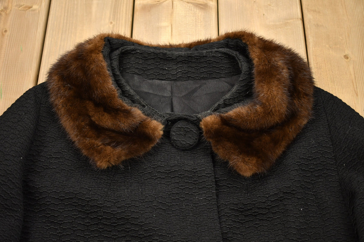 Vintage 1960s Fortsman Full Length Fur Collar Coat