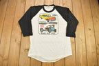 Vintage 1983 World Of Wheels World Tour Graphic Raglan T Shirt Single Stitch