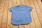 Vintage 1990s Cool Blue Button Up Embroidered Denim Shirt