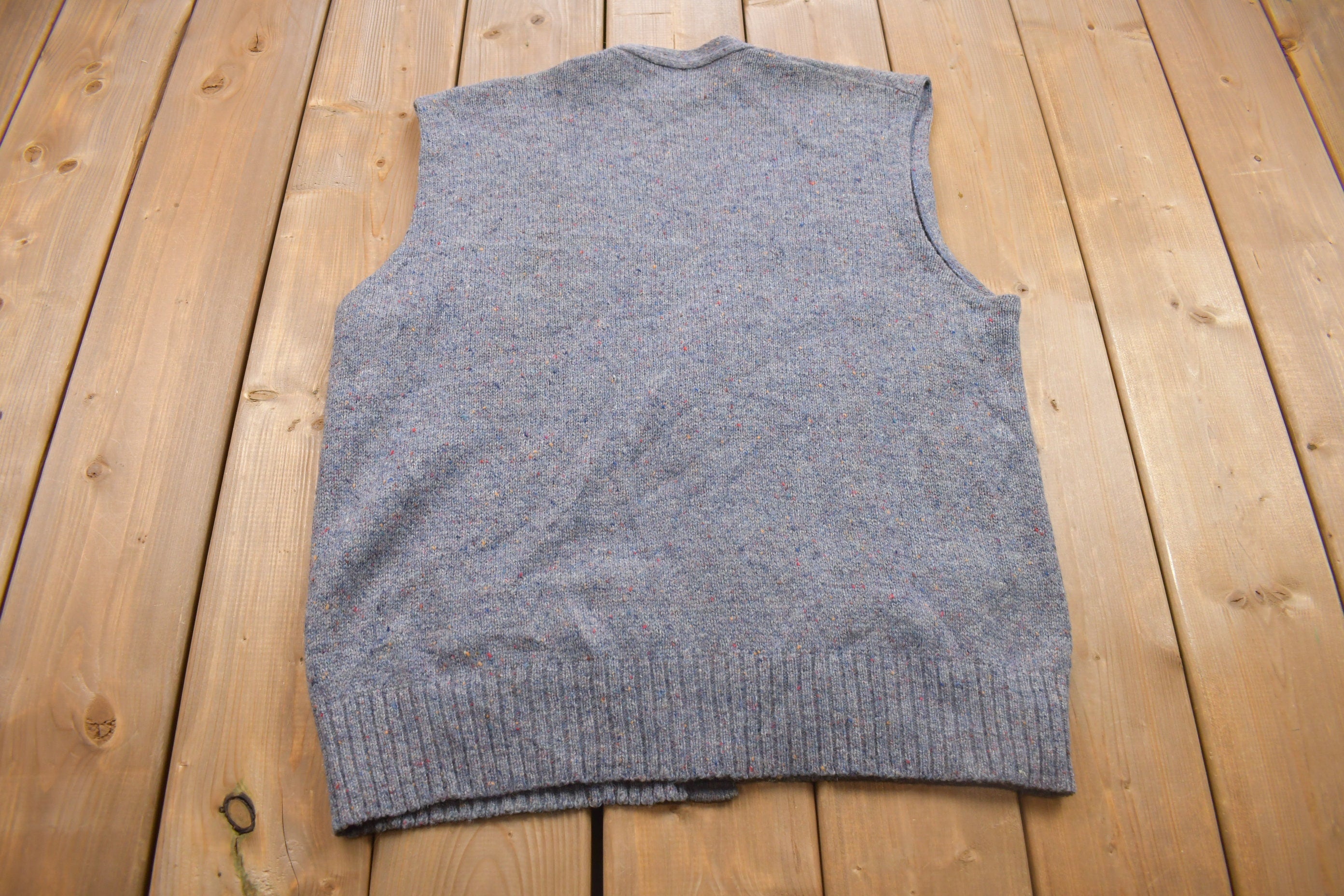Vintage 1990s Robert Bruce Knitted Button Up Sweater Vest
