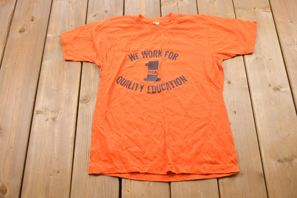 Vintage 1980s Quality Education Graphic T-Shirt