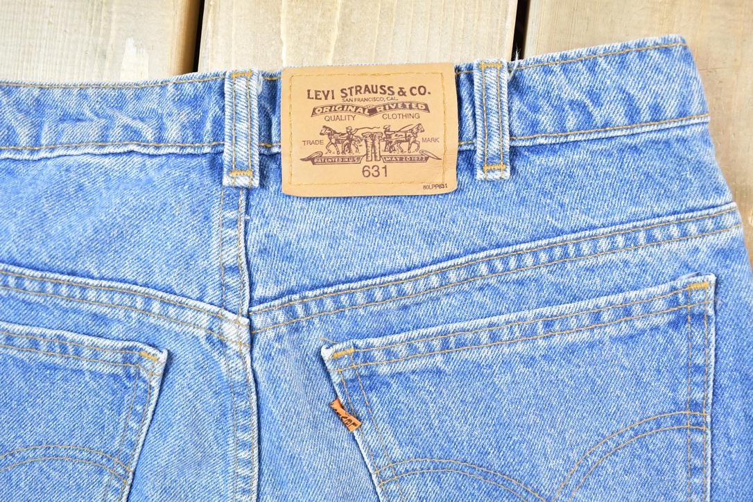 Vintage 1960s Levi Strauss Orange Tab 631 Denim Jeans Size 32 x 32 Made In Canada