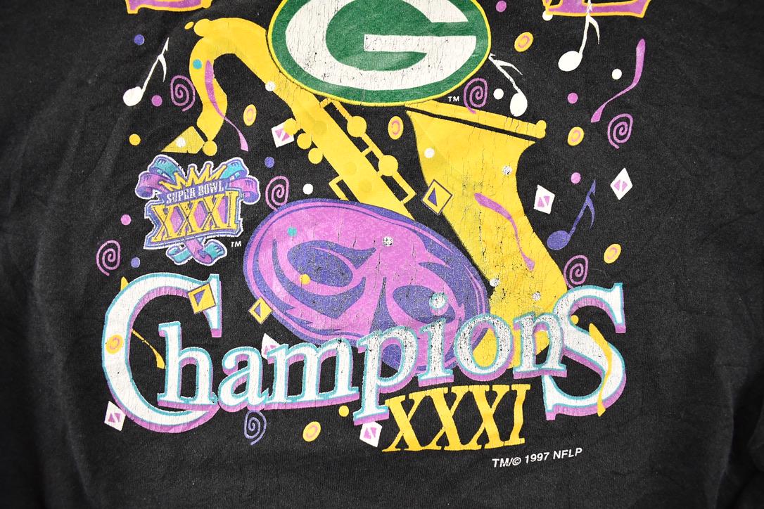 Vintage 1997 Green Bay Packers Super Bowl Champions NFL Crewneck Sweatshirt Men's L
