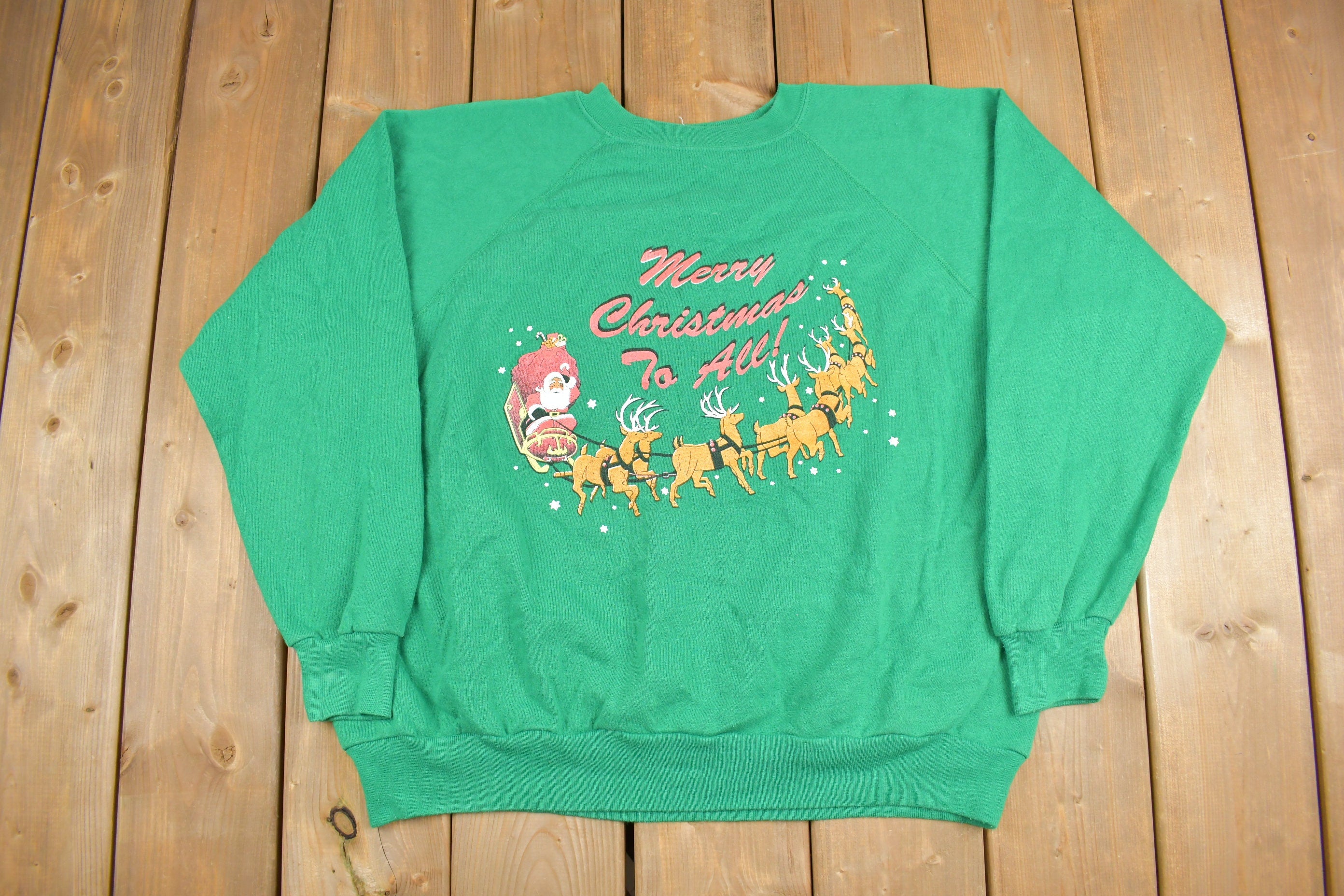Vintage 1980's Merry Christmas To All Crewneck Sweater