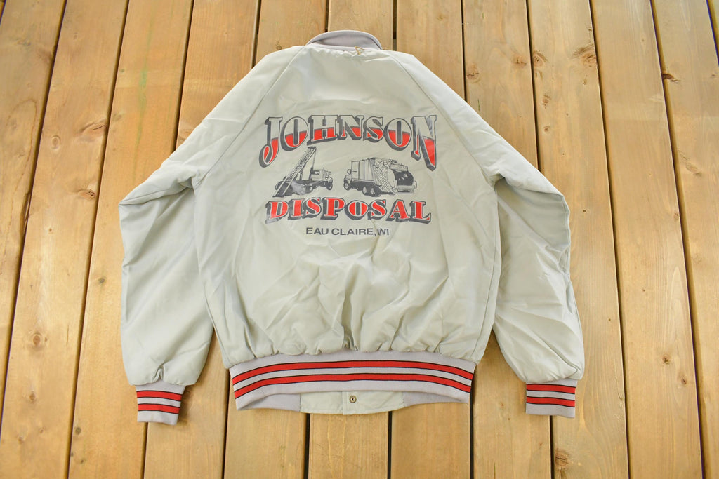 Vintage 1990s Johnson Disposal Snap On Bomber Jacket Men's Medium