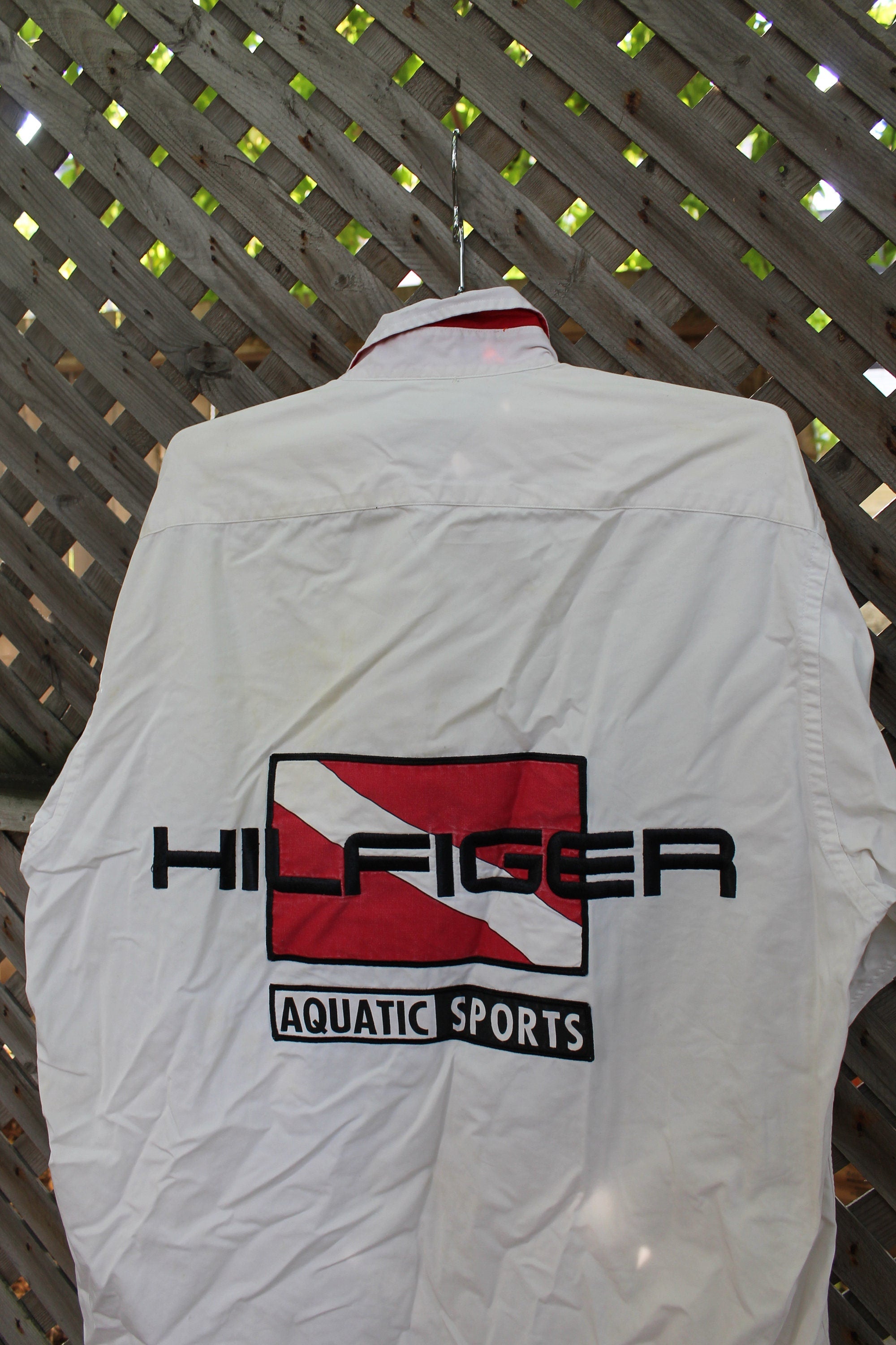 Vintage 1990s Tommy Hilfiger Aquatic Sports Button Up Shirt Aquatic Sports Sailing Gear