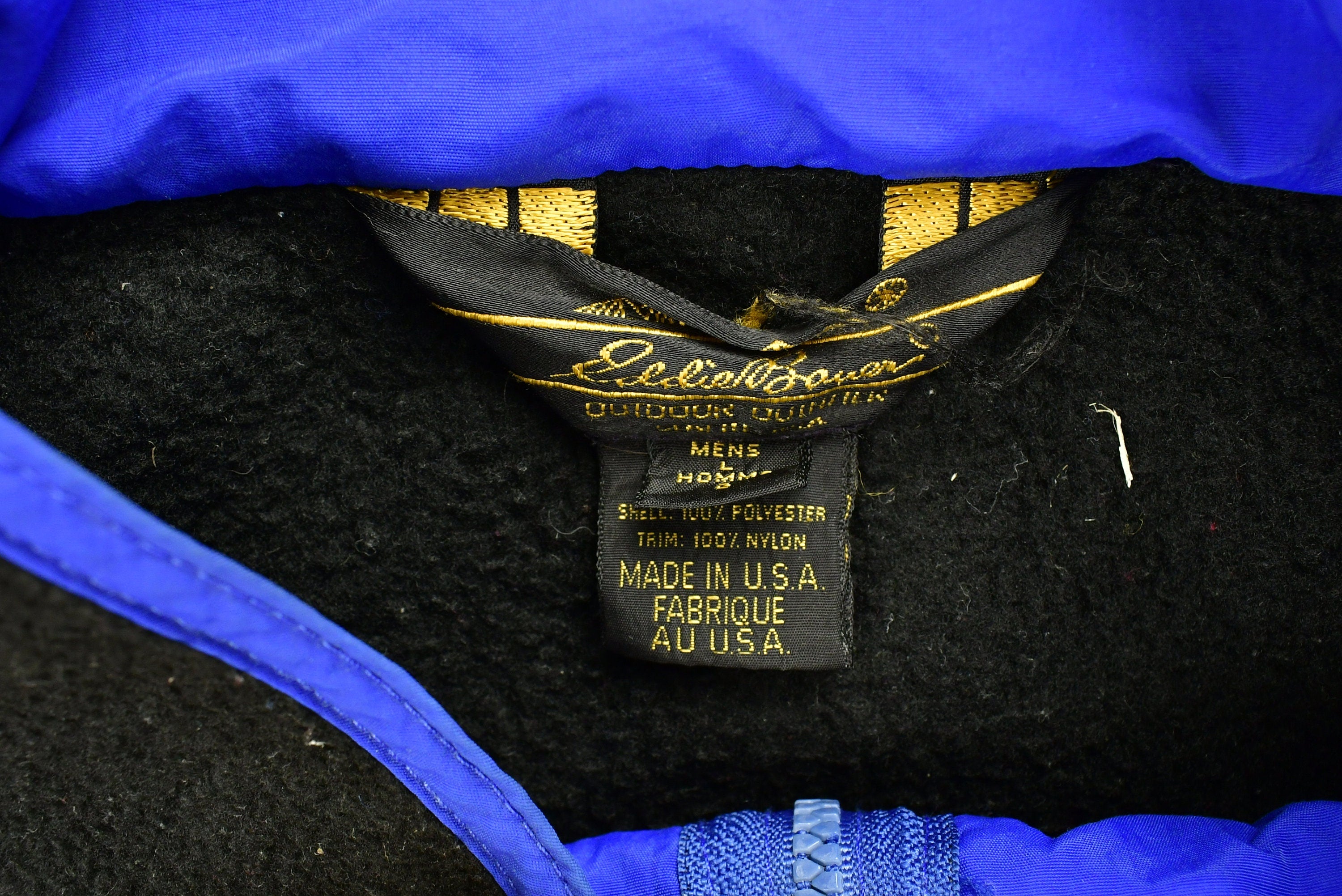 Vintage 1990s Eddie Bauer Quarter Zip Fleece Sweater Made In USA