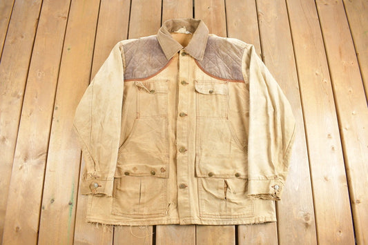 Vintage 1960s Key Imperial Canvas Hunting Jacket / Made In USA / Bone Dry / True Vintage / Streetwear / Hunting Jacket / Distressed