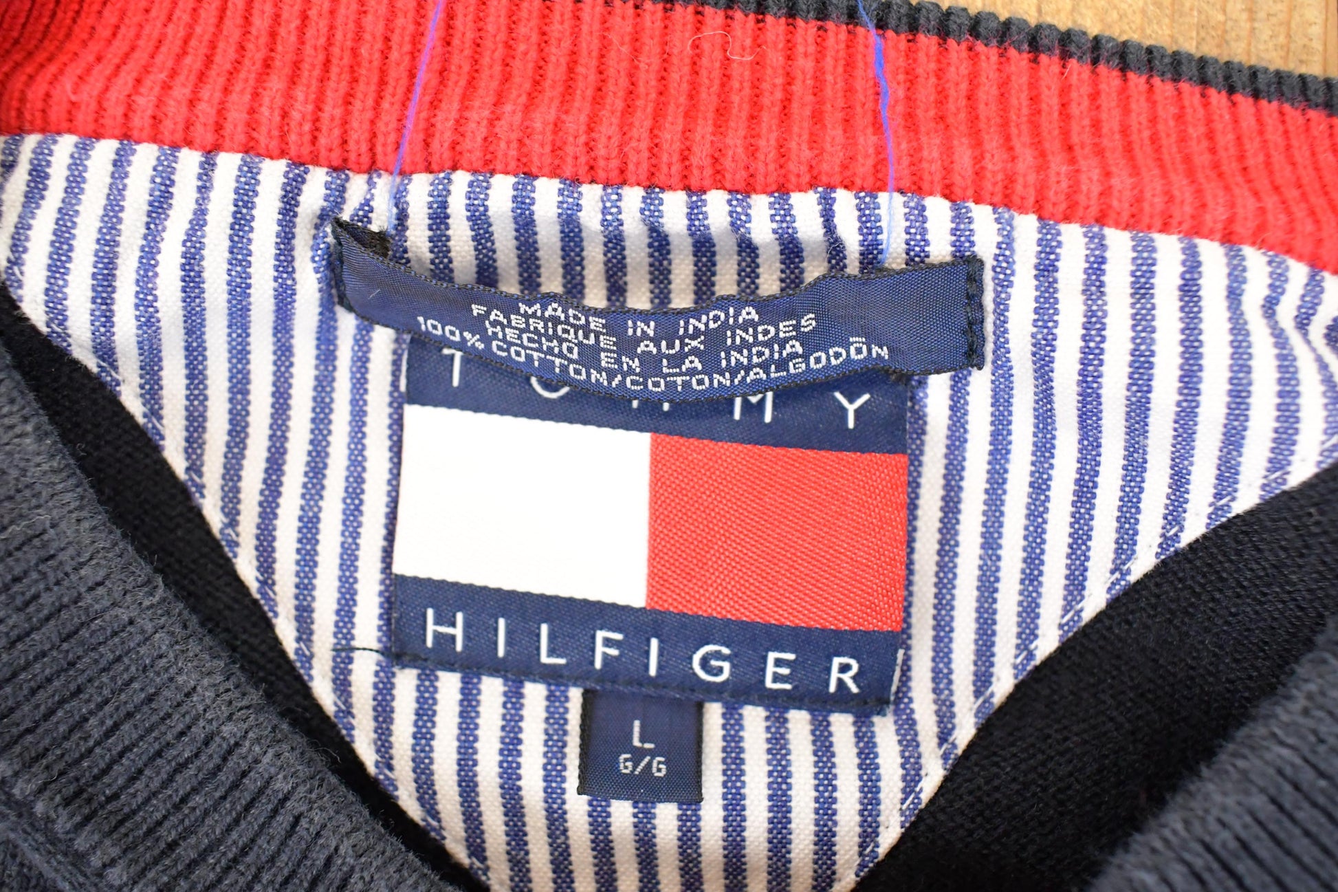 Vintage 1990s Tommy Hilfiger Knit Crewneck Sweater Men's L  90s Knitted Sweatshirt  Vintage Preppy Knits
