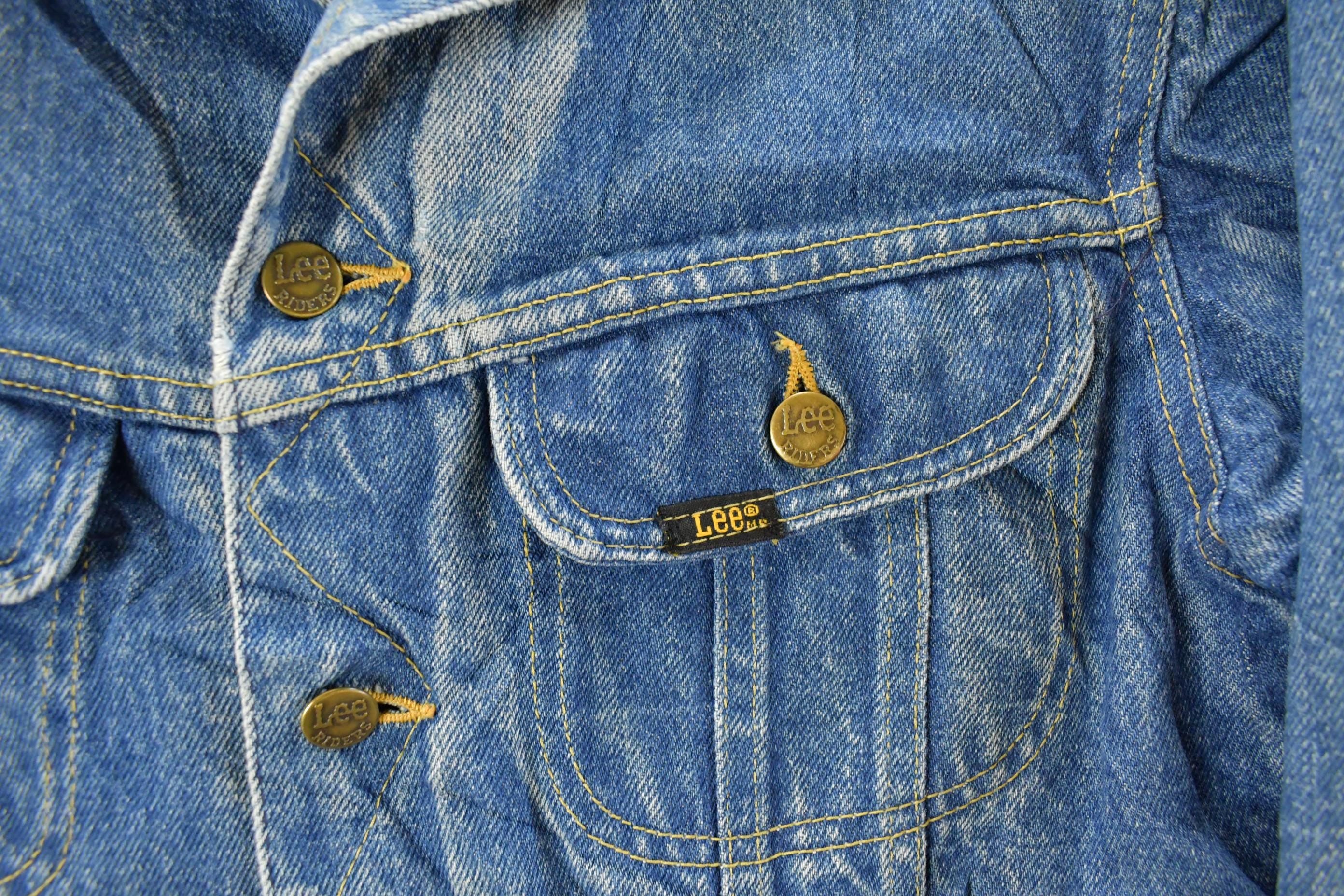 Vintage 1970s Lee Blanket Lined Denim Jean Trucker Jacket Men's Small