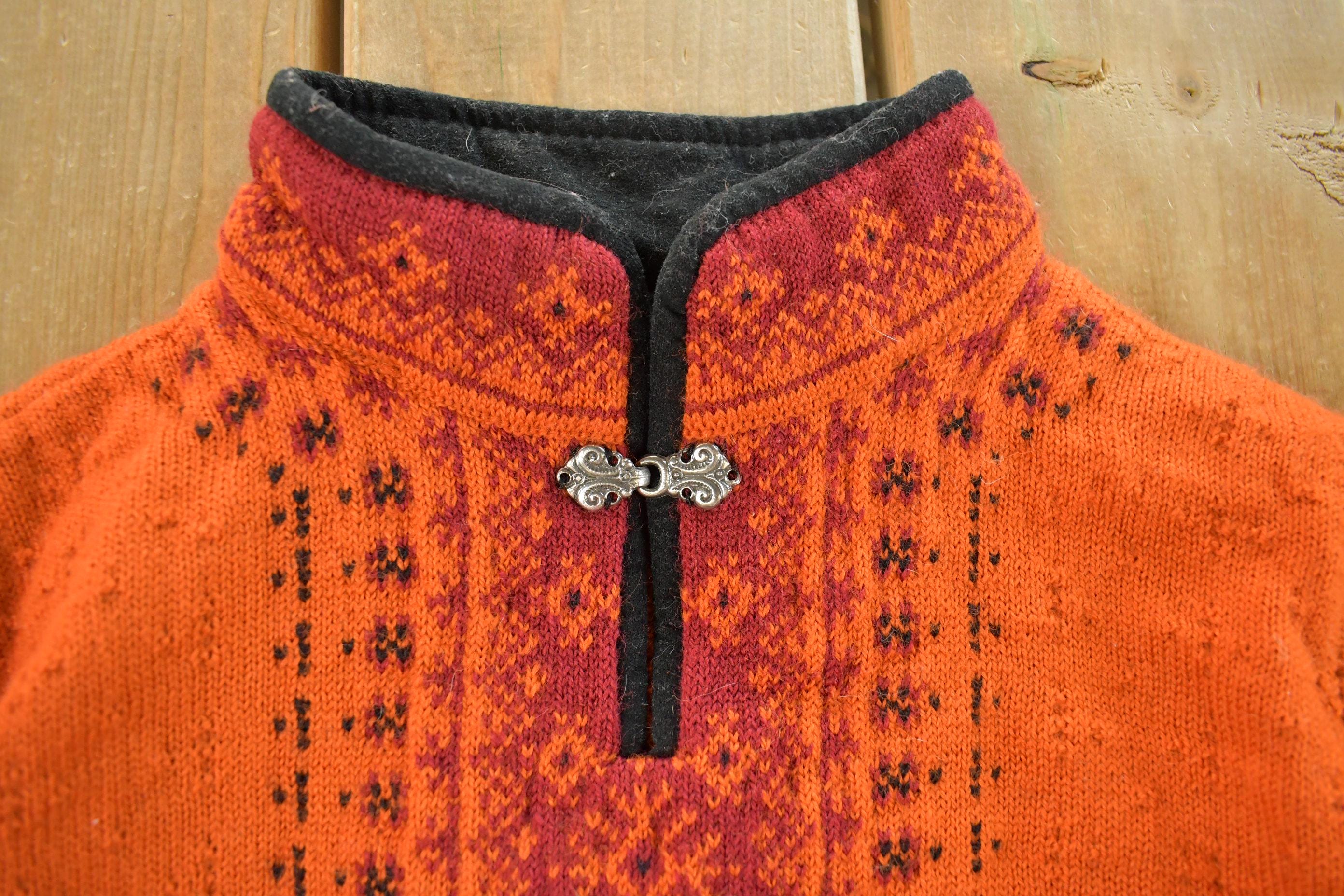 Vintage 1990s Dale Of Norway Wool Knit Abstract Pattern Sweater Women's M