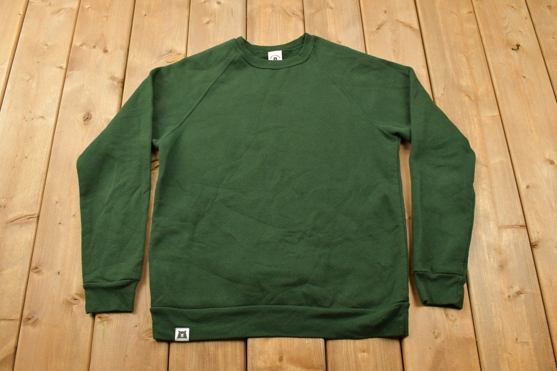 Vintage 1990s North Standard Blank Green Crewneck Sweatshirt