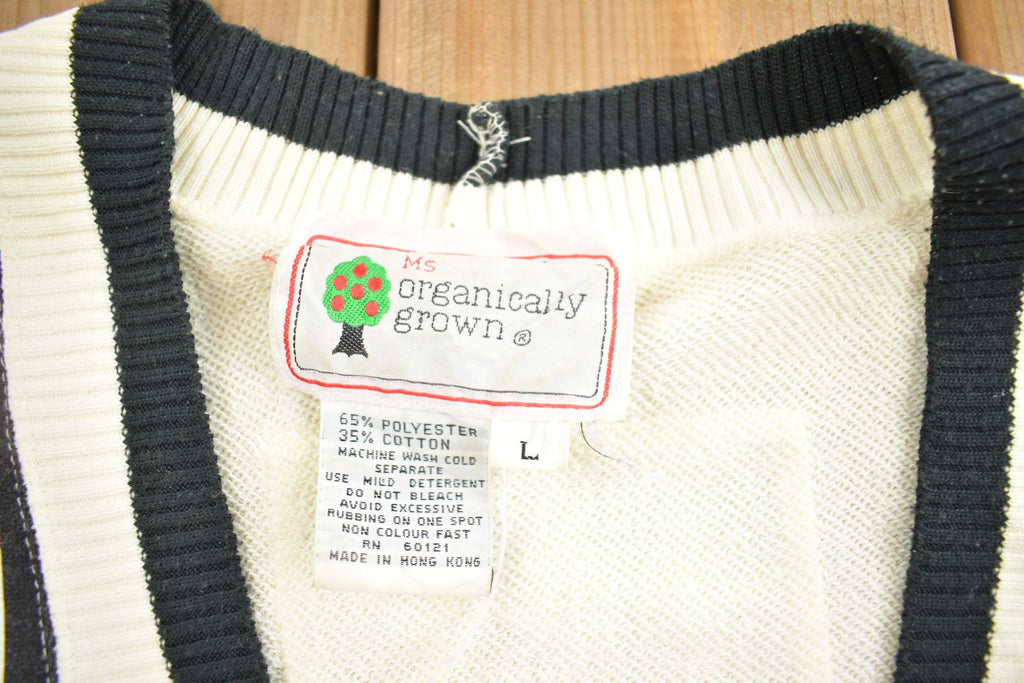 Vintage 1990s Ms. Organically Grown Knit Cardigan Sweater