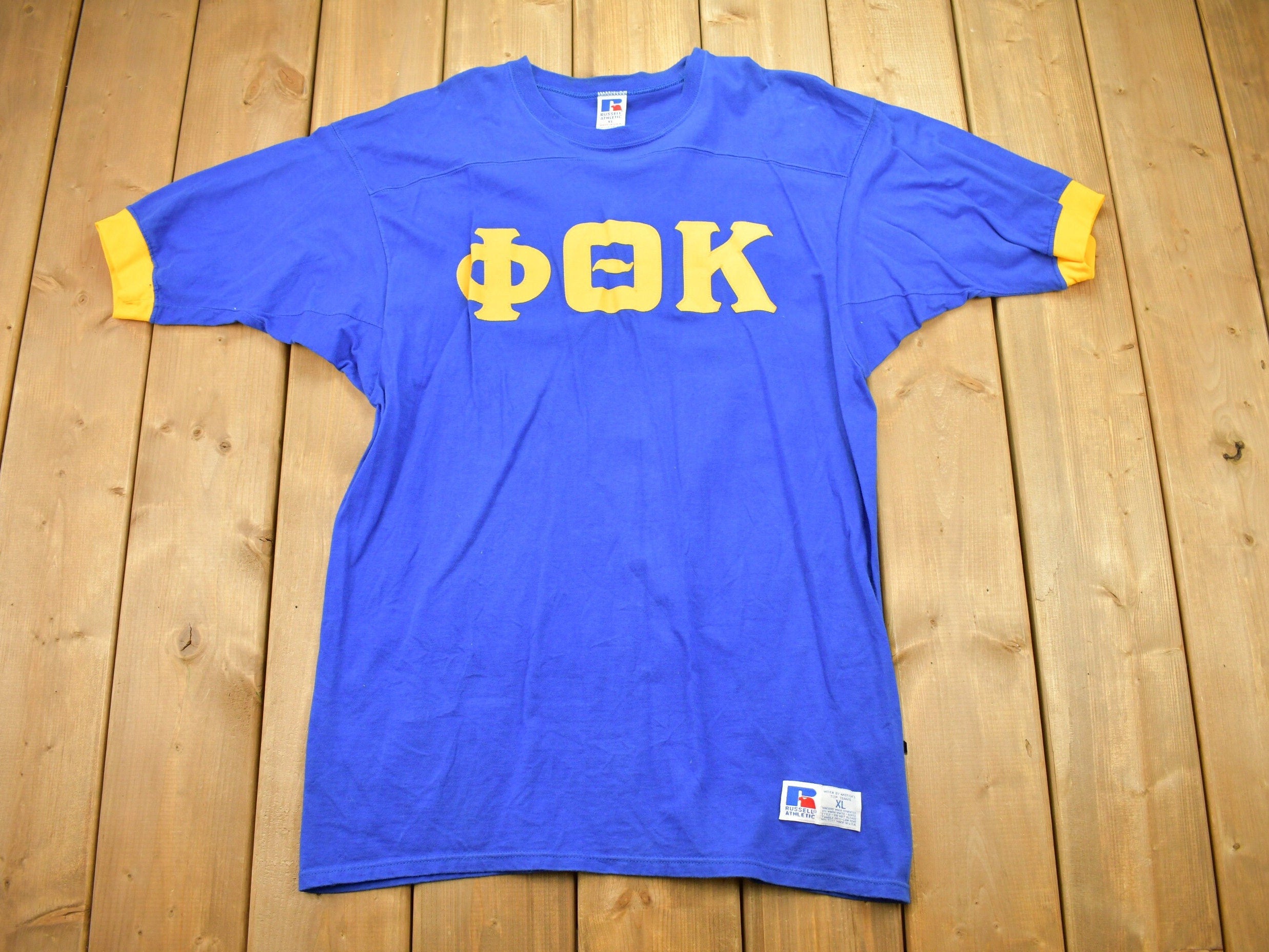 Vintage 1980s Russell Athletics Varsity Style Ringer T Shirt