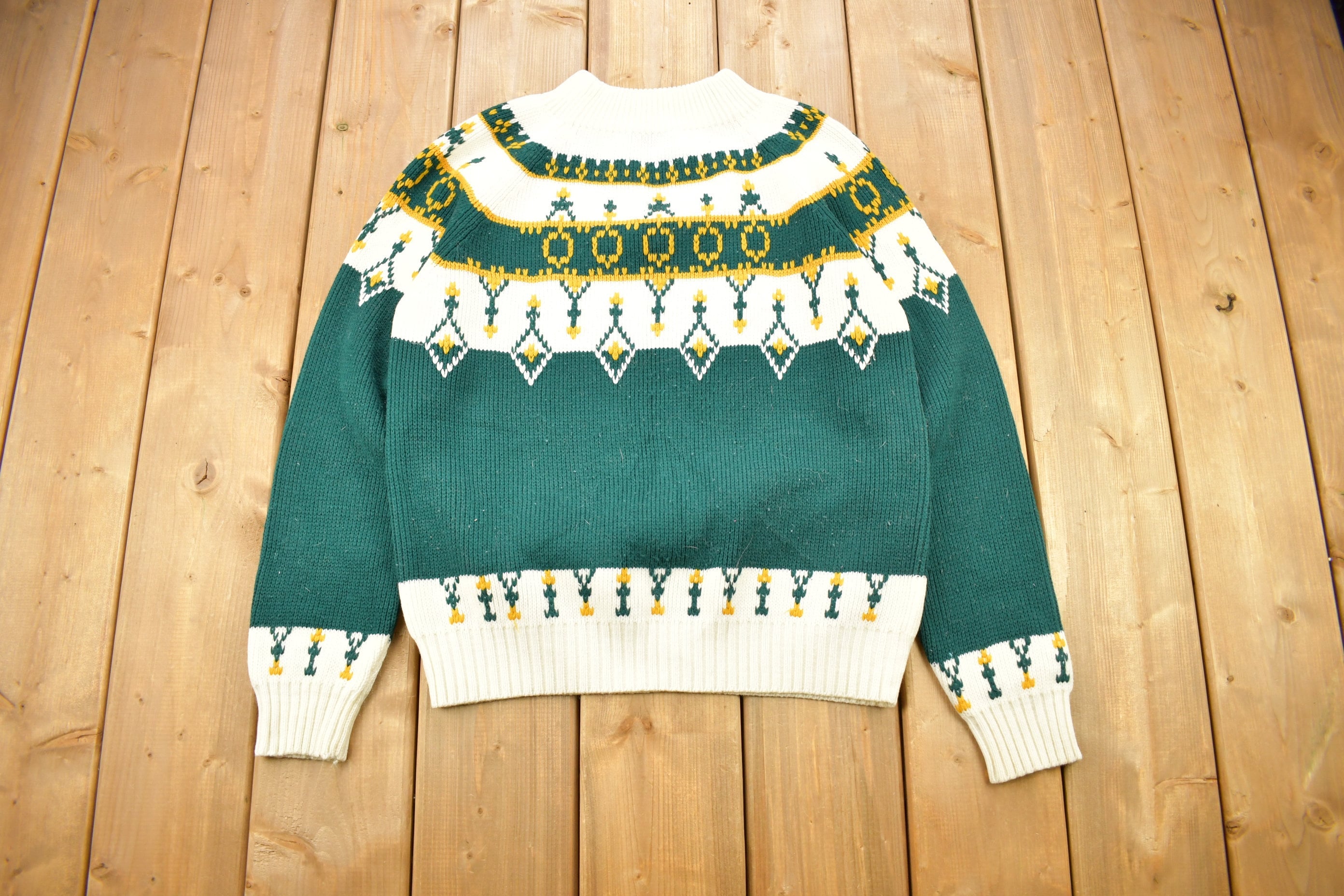 Vintage 1970s JC Penney Nordic Knit Sweater Apres Ski