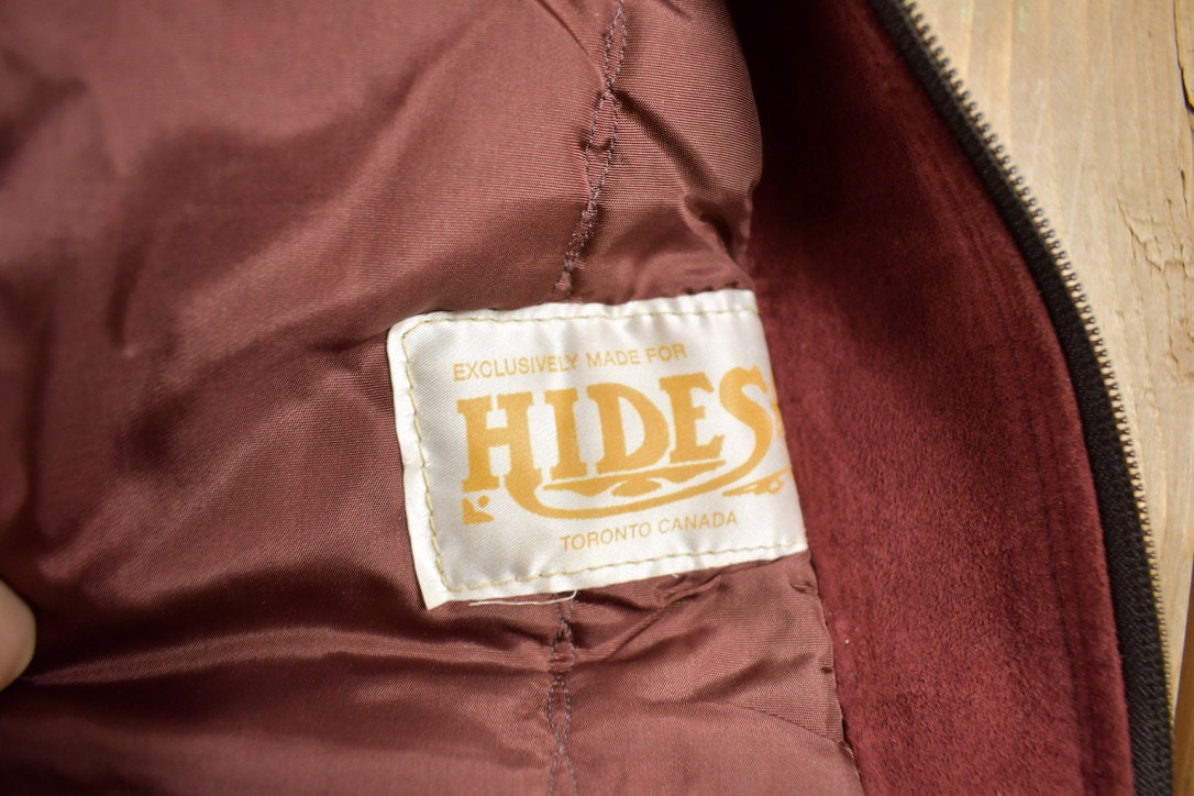 Vintage 1980s Hides Suede Leather Bomber Jacket / Zip Up / Streetwear / Fall Jacket / Made In Canada / Streetwear