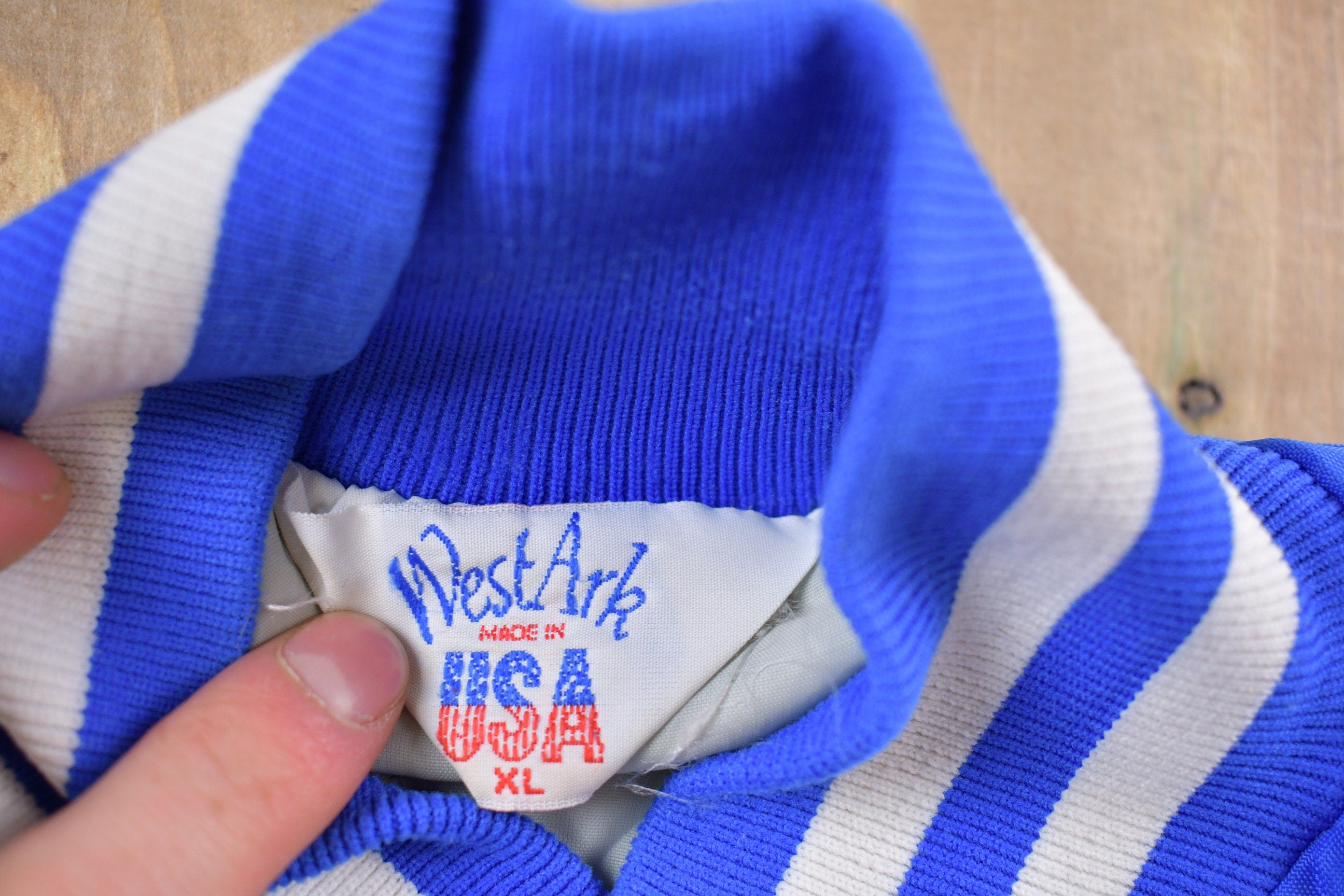Vintage 1990s West Arc Durand Bulldogs Snap Windbreaker Jacket
