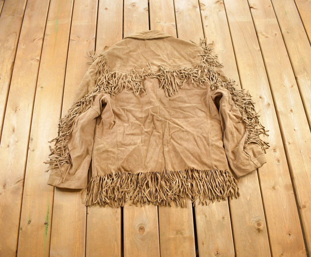Vintage 1960s Excelled Genuine Leather Western Fringe Jacket