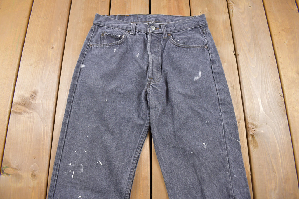 Vintage 1990s Levi's 501 Red Tab Paint Splattered Jeans Size 28 x 31