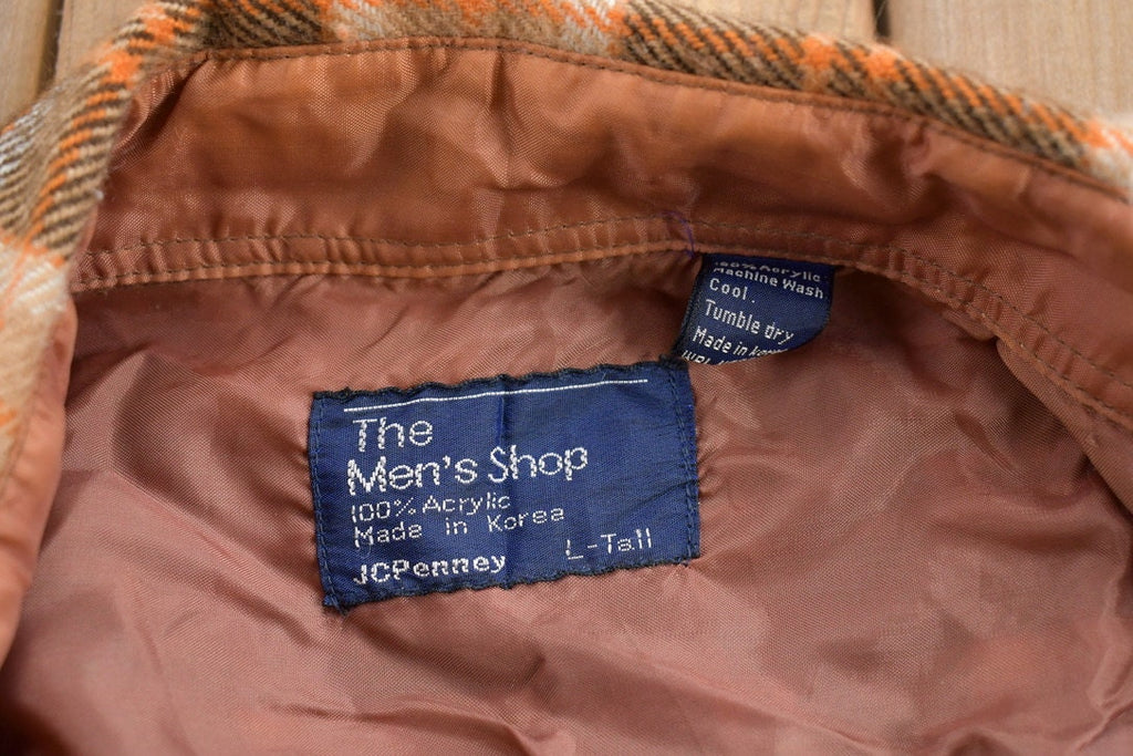 Vintage 1990s JC Penney Wool Plaid Flannel Button Up Shirt