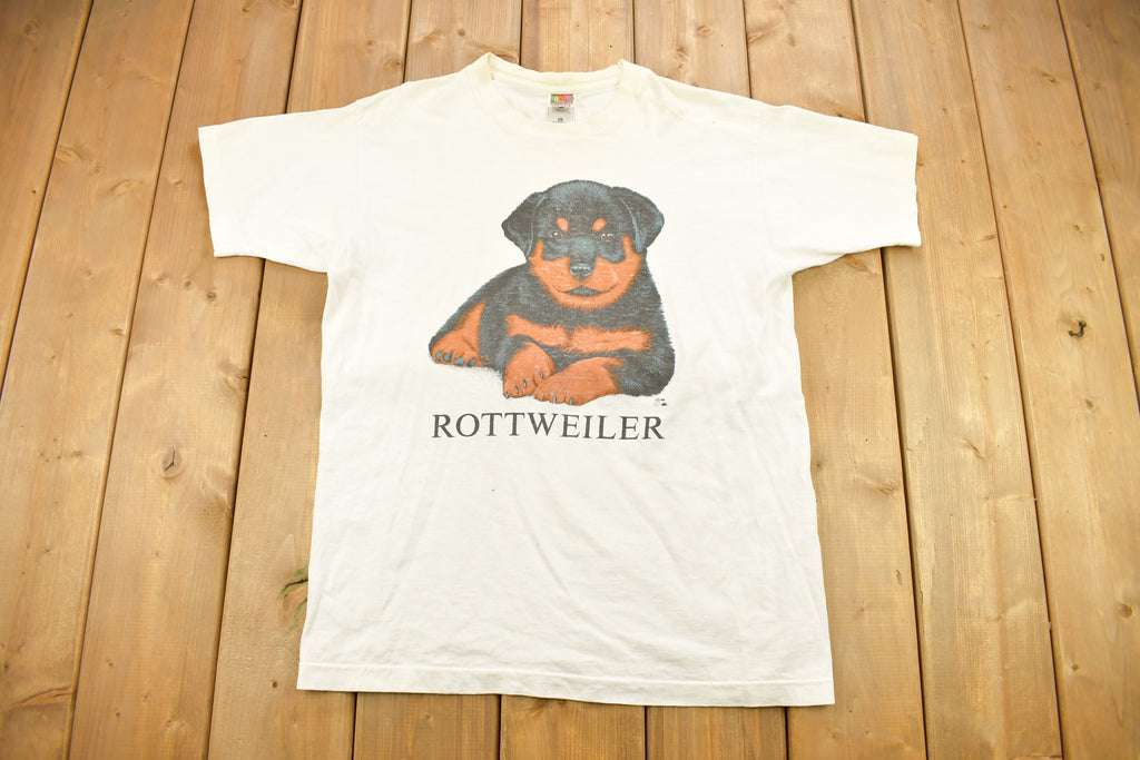 Vintage 1990s Rottweiler Puppy Graphic T-Shirt