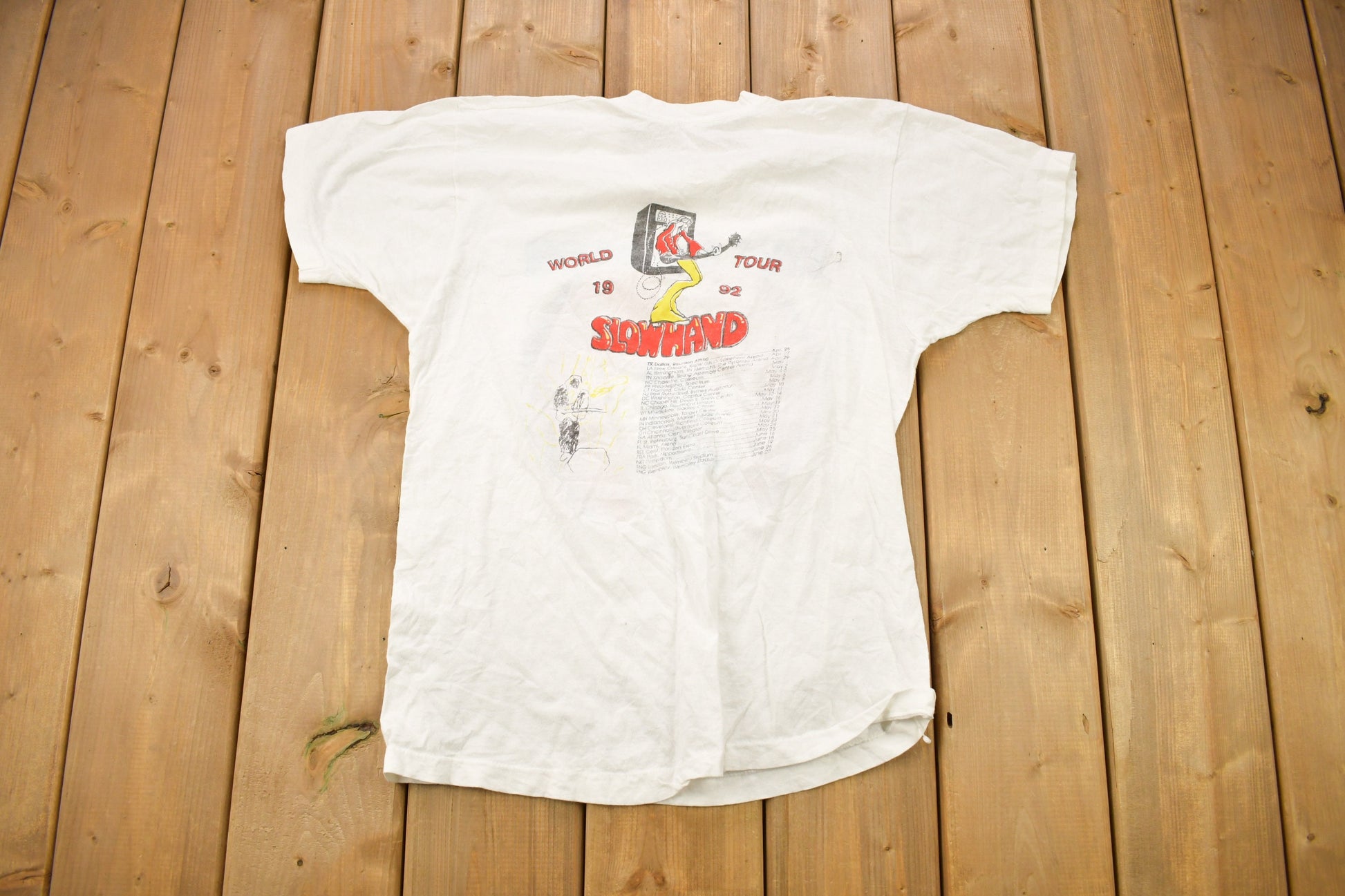 Vintage 1992 Eric Clapton Slow Hand World Tour Band T-shirt