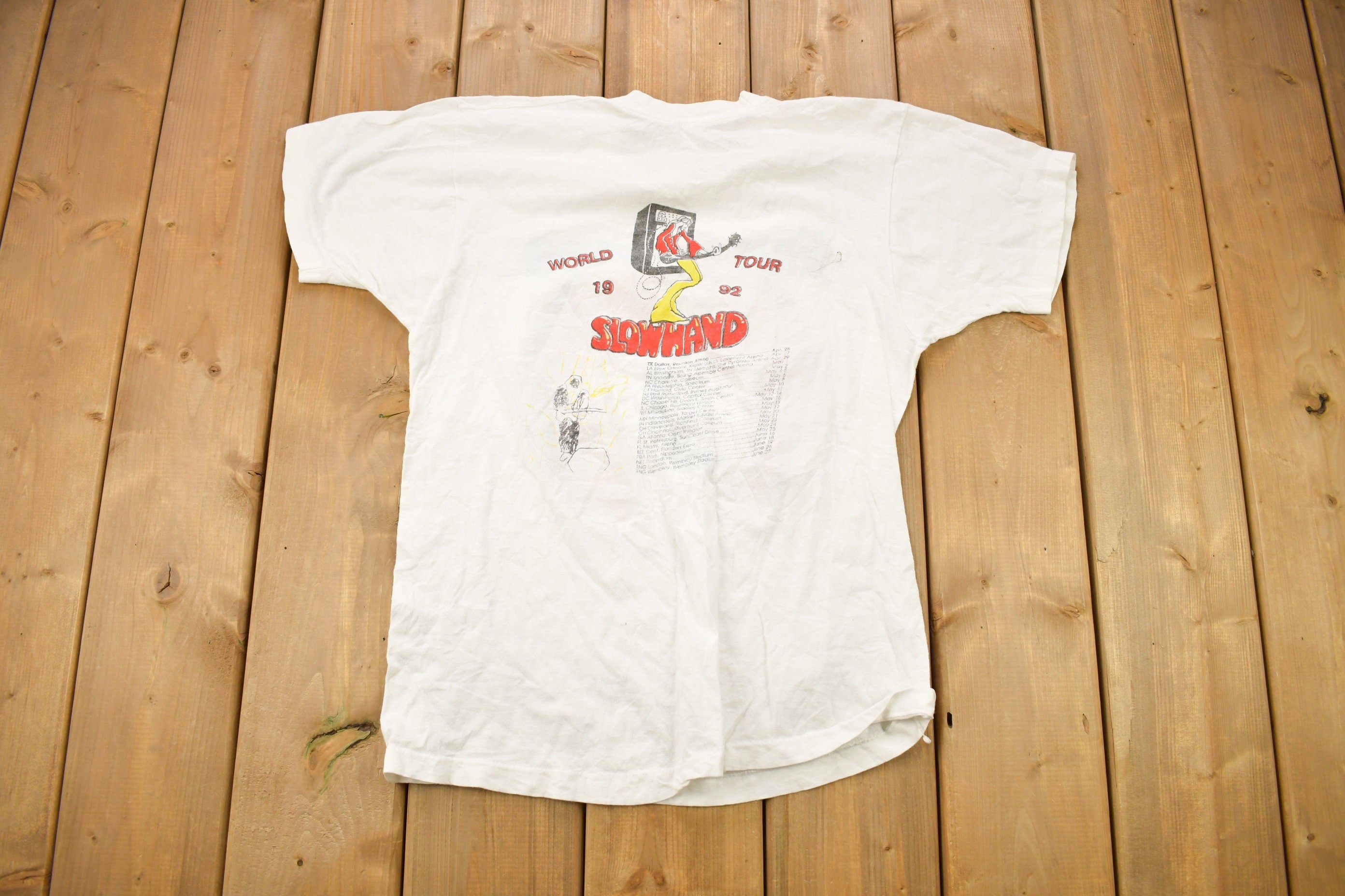 Vintage 1992 Eric Clapton Slow Hand World Tour Band T-shirt