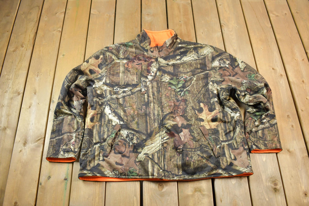Vintage Military Style Real Tree Style Full Zip Up Camo Sweater Jacket