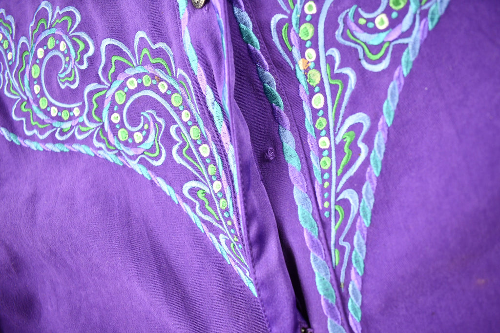 Vintage 1980s Bob Mackie Western Style Button Up Shirt
