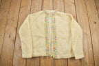 Vintage 1960s Hand Knit Floral Sweater