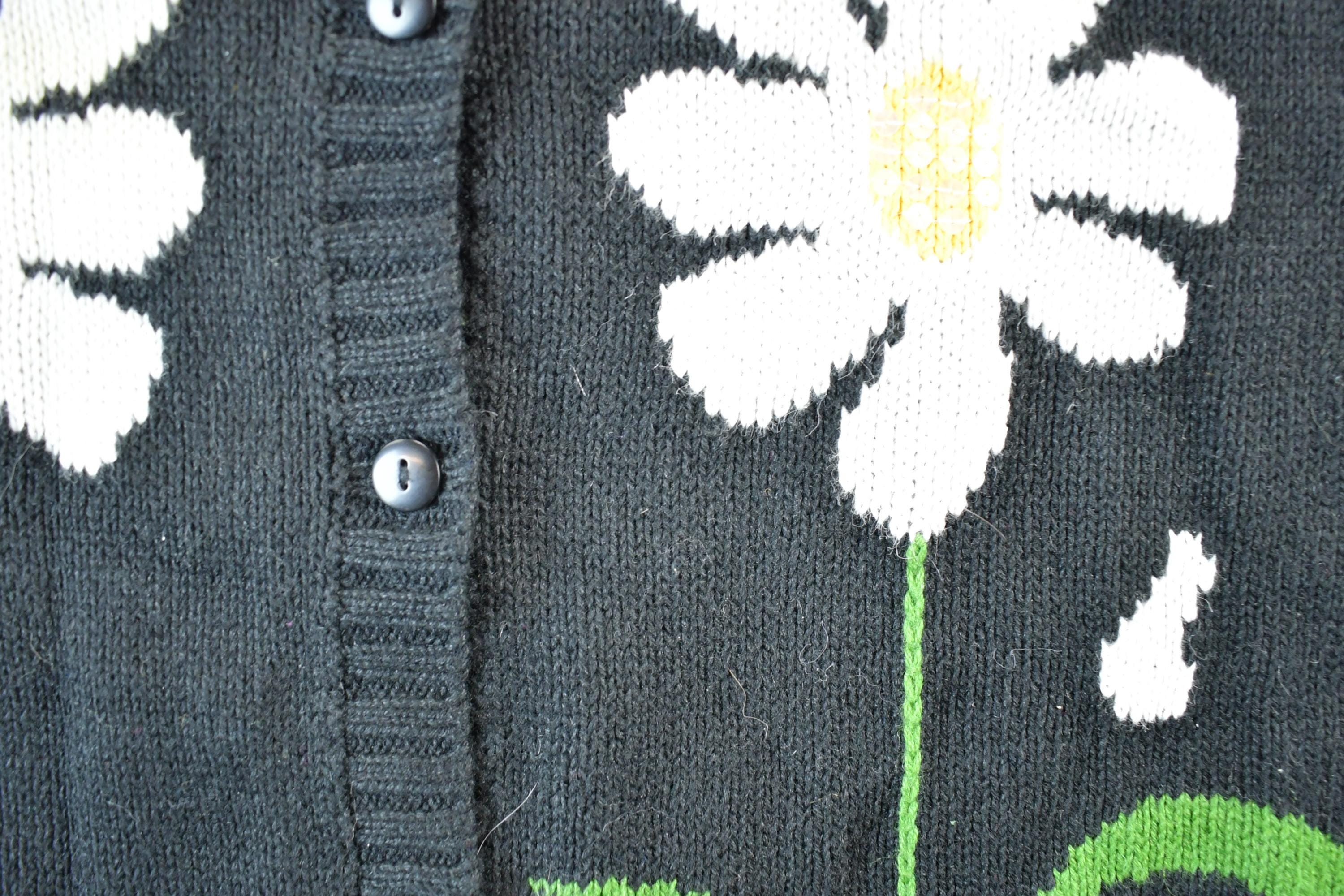 Vintage 1990s Quacker Factory Knit Floral Pattern Crewneck Sweater Womens XL