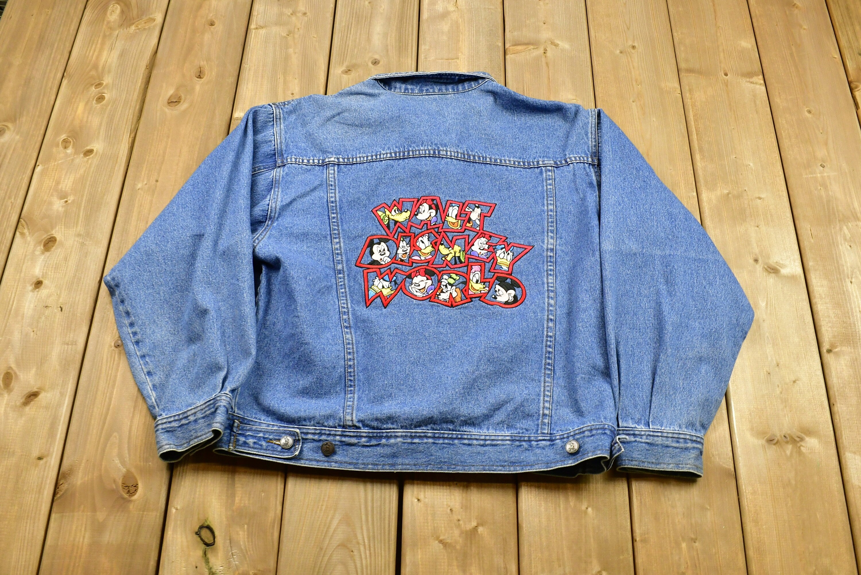 Vintage 1990s Mickey Inc Disney Embroidered Jean Jacket