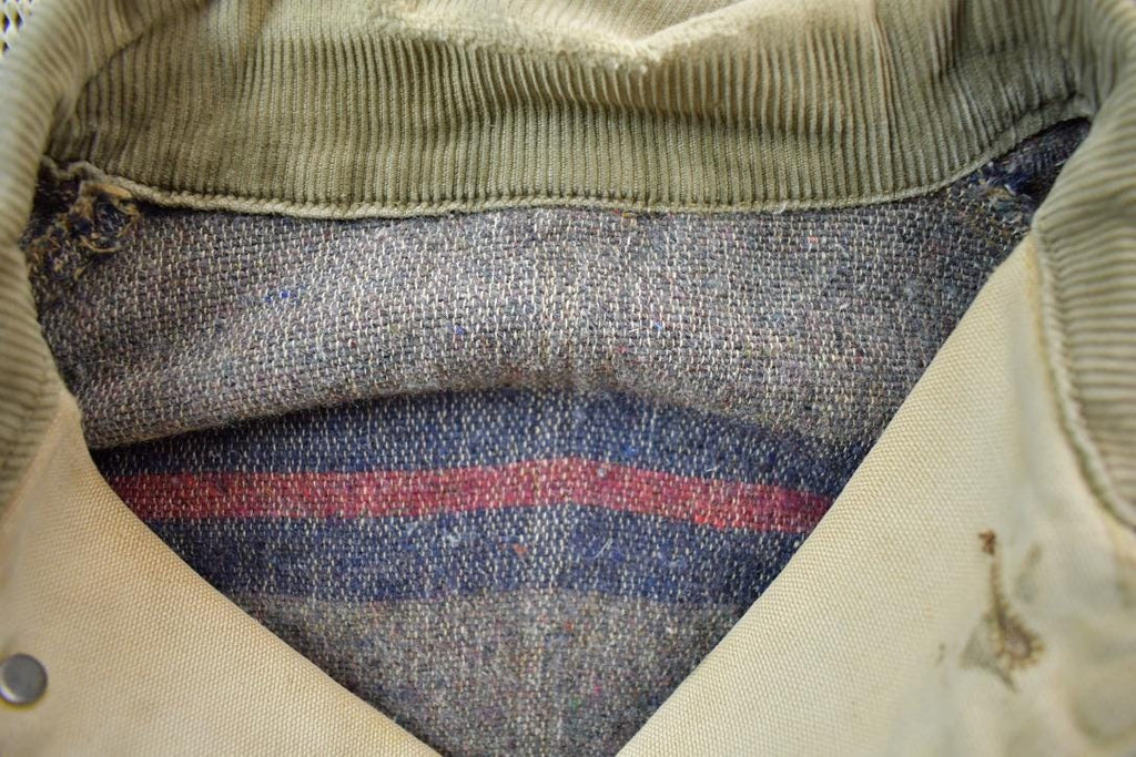 Vintage 1970s Carhartt Blanket Lined Chore Coat Heavily Distressed