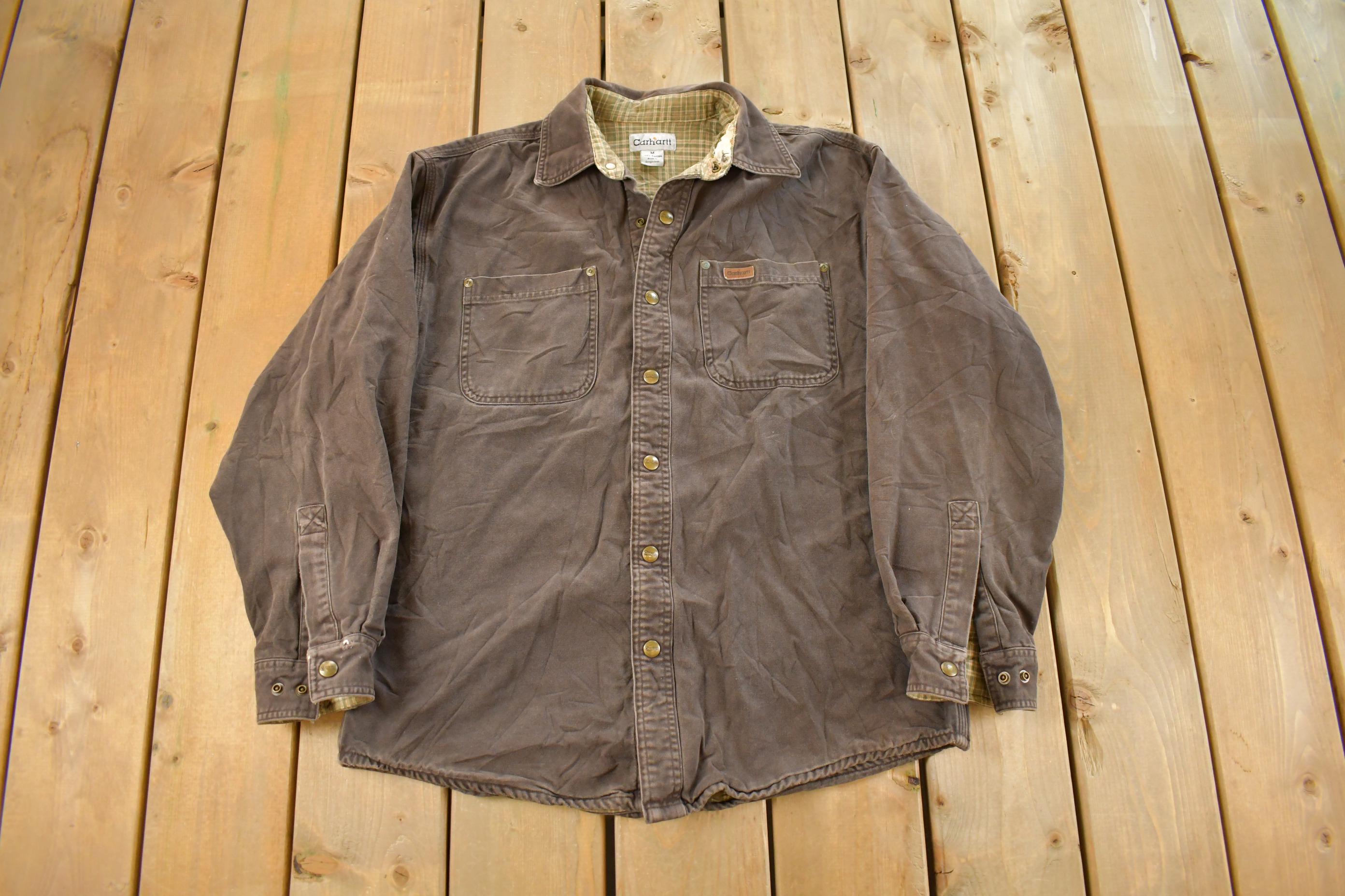 Vintage 1990s Carhartt Flannel Lined Shirt Men's Medium
