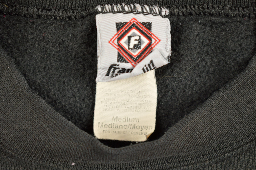 Vintage 1990s Black Franklin Sports Blank Crewneck Sweatshirt