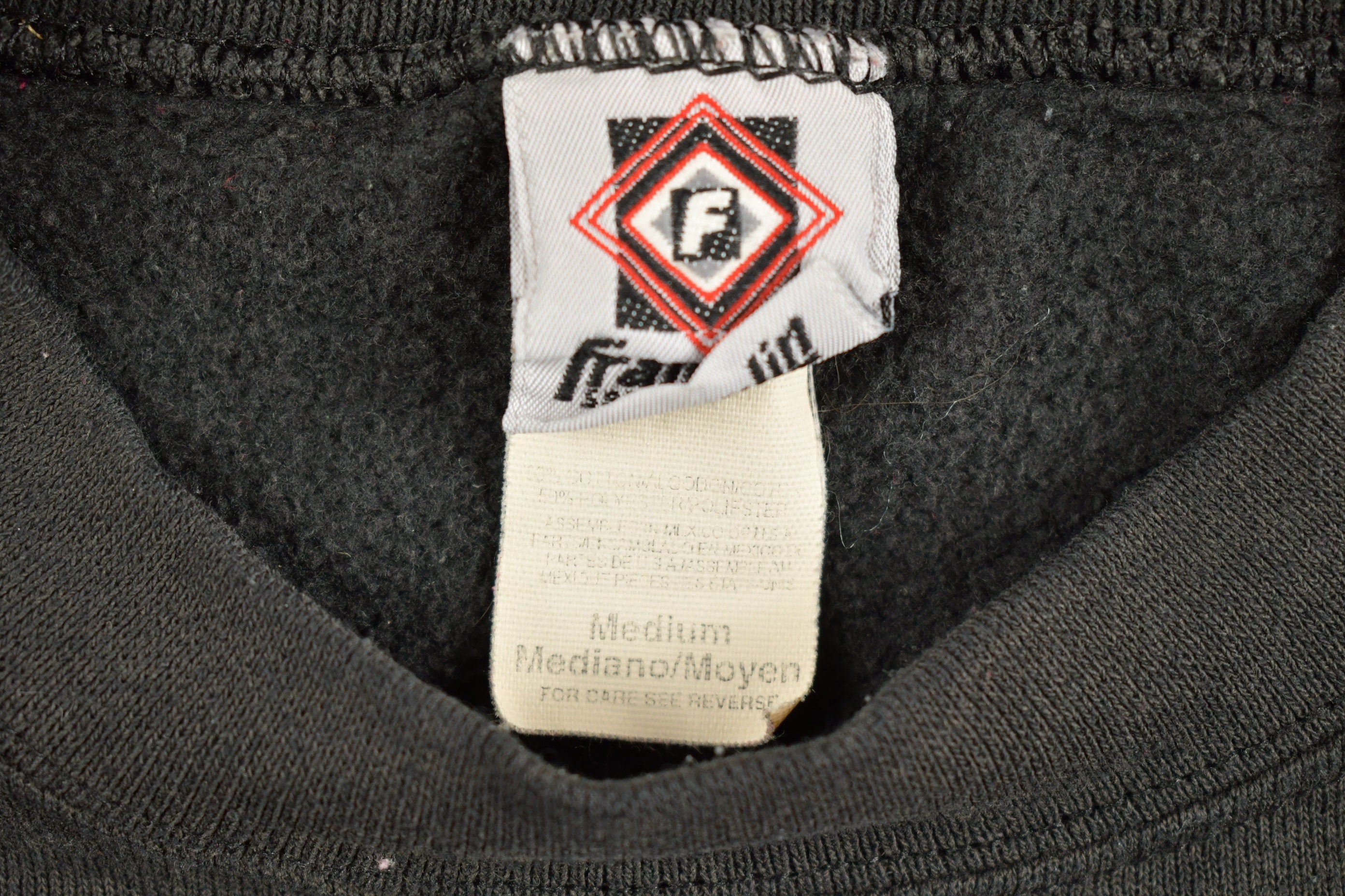 Vintage 1990s Black Franklin Sports Blank Crewneck Sweatshirt