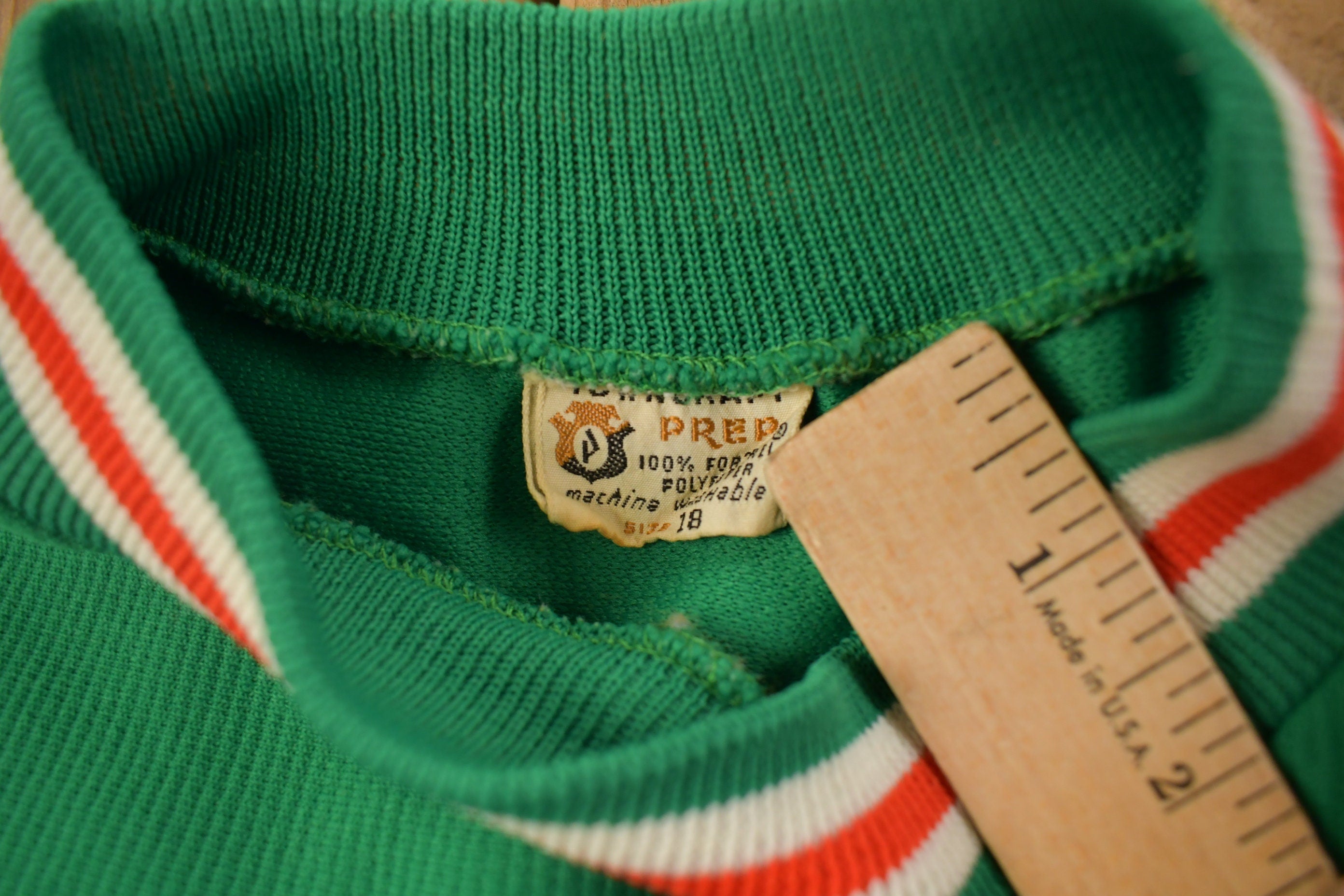 Vintage 1990s Prep Green Knitted T Shirt