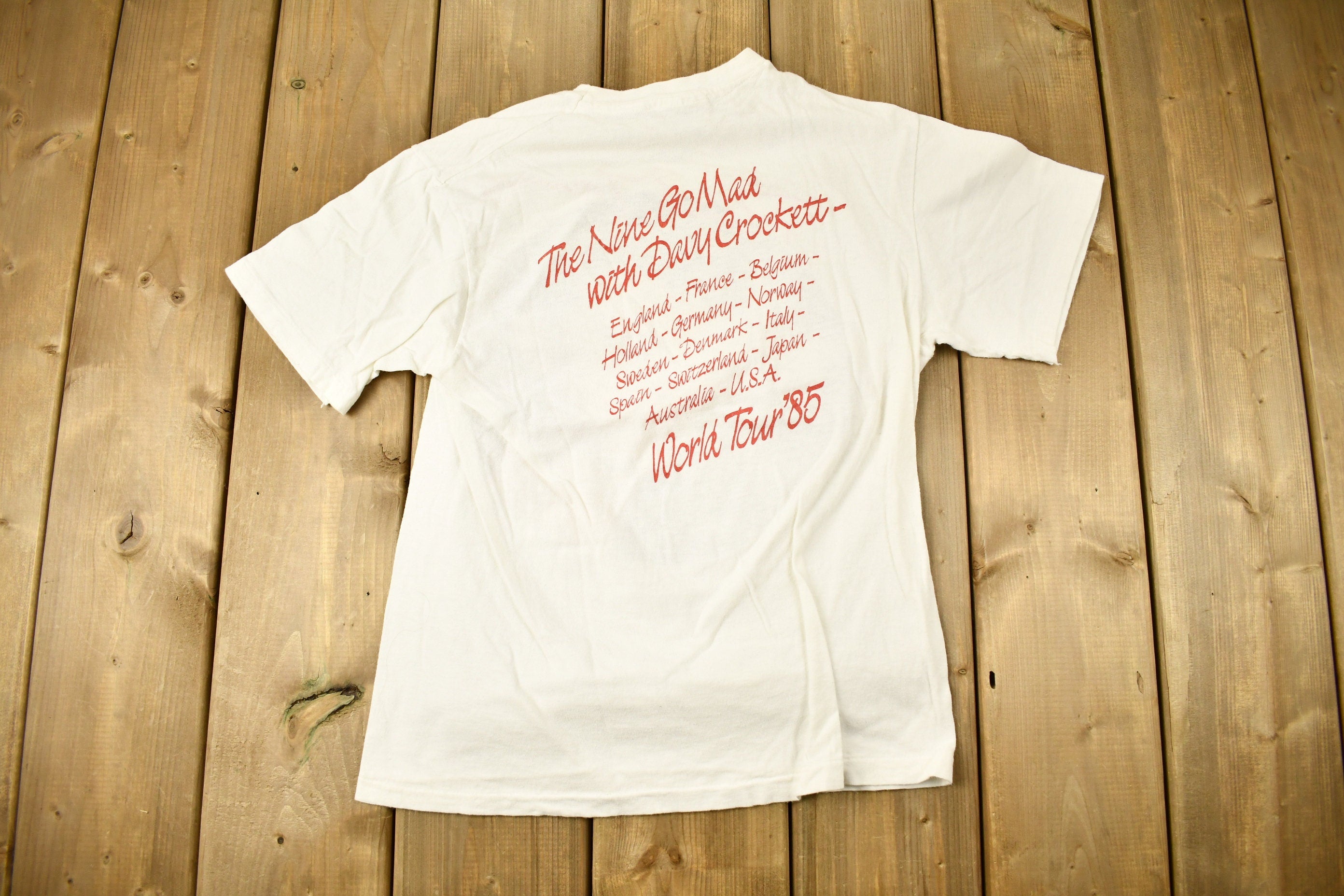 Vintage 1985 Paul Young The Nine Go Mad With Danny Crocket World Tour Band T-shirt