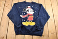 Vintage 1990s Mickey Unlimited Winter Mickey Mouse Graphic Disney Crewneck Sweatshirt