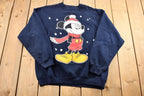 Vintage 1990s Mickey Unlimited Winter Mickey Mouse Graphic Disney Crewneck Sweatshirt