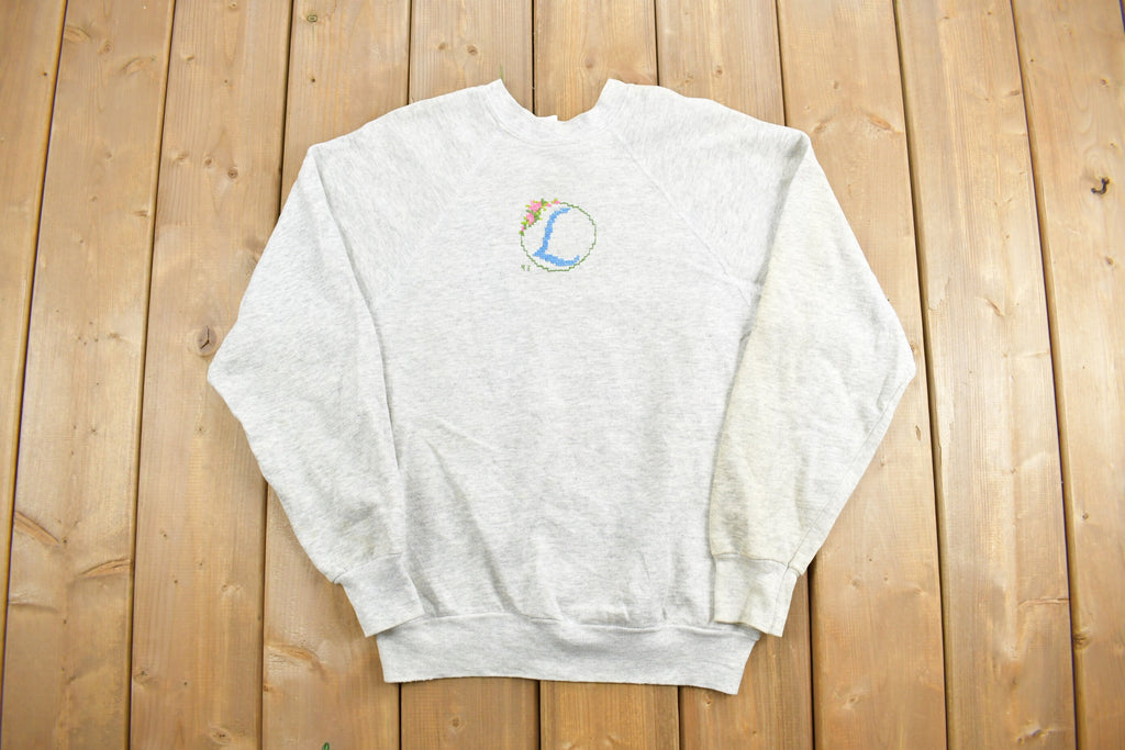 Vintage 1990s Embroidered L Crewneck Sweatshirt