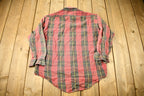 Vintage 1980s JC Penney Red Plaid Flannel Button Up Shirt
