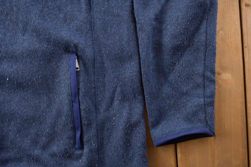 Vintage 1990s Patagonia Blue Fleece Zip Up Sweater
