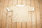 Vintage 1990s Hook French Sleeve Beige T-Shirt