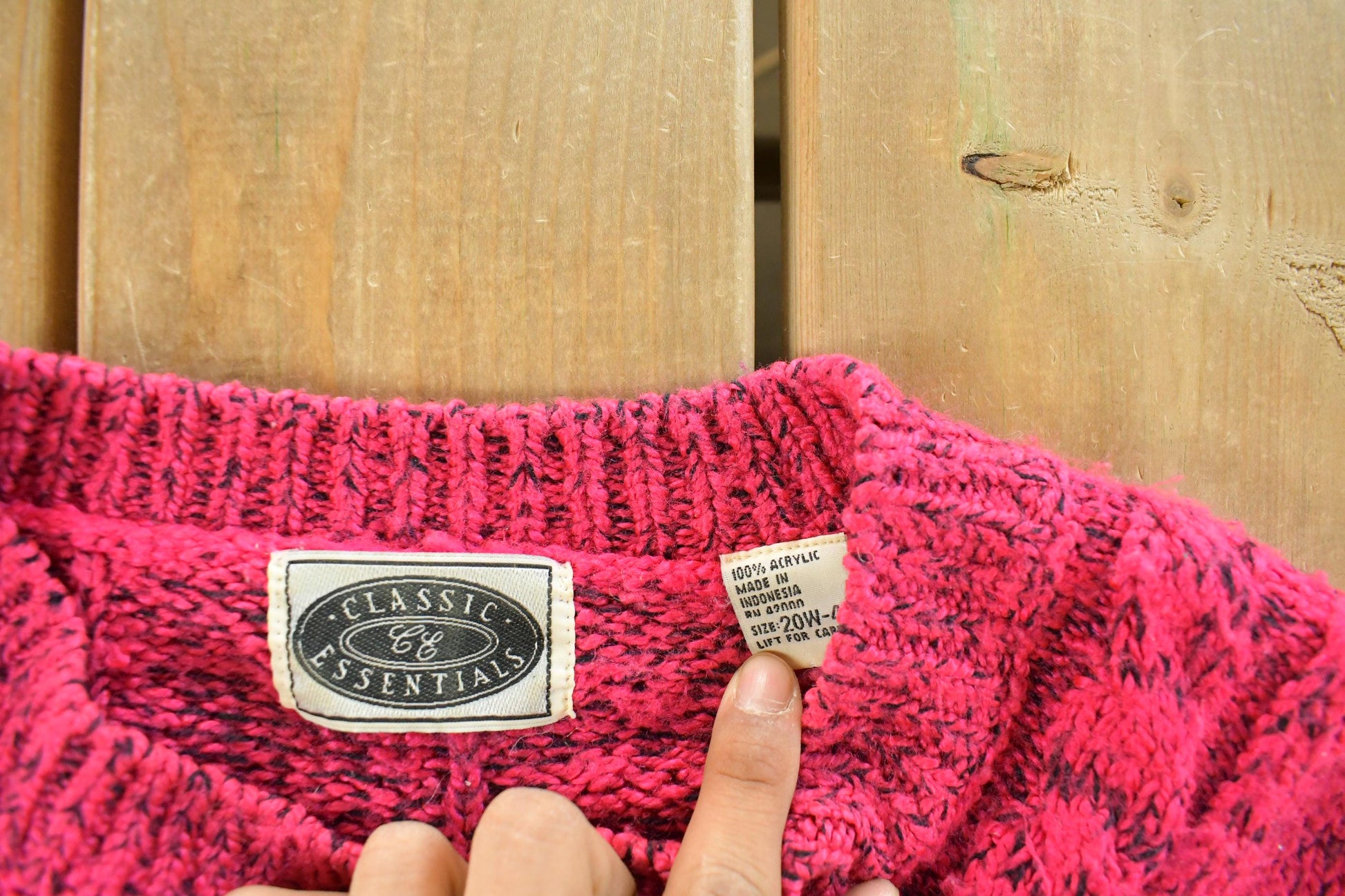 Vintage 1990s Classic Essentials Henley Knit Sweater Women's M