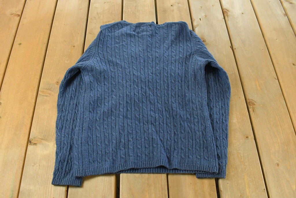 Vintage 1990s L.L. Bean Wool Cable Knit Crewneck Sweater Women's M / 90s Knitted Sweatshirt / Vintage Preppy Knits