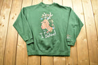 Vintage 1990s Christmas Reindeer Lee Sweater , 90s Holiday Crewneck , I Believe! , Winter Wear , Festive Graphic , Made In USA