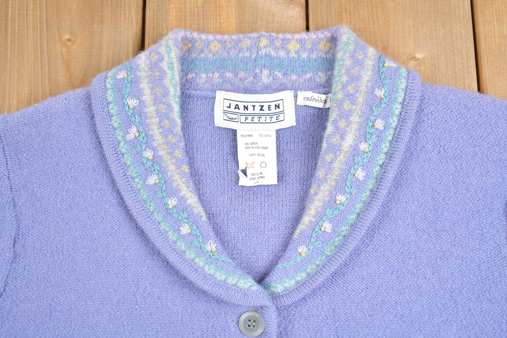 Vintage 1980s Jantzen Cute Knitted Cardigan Sweater