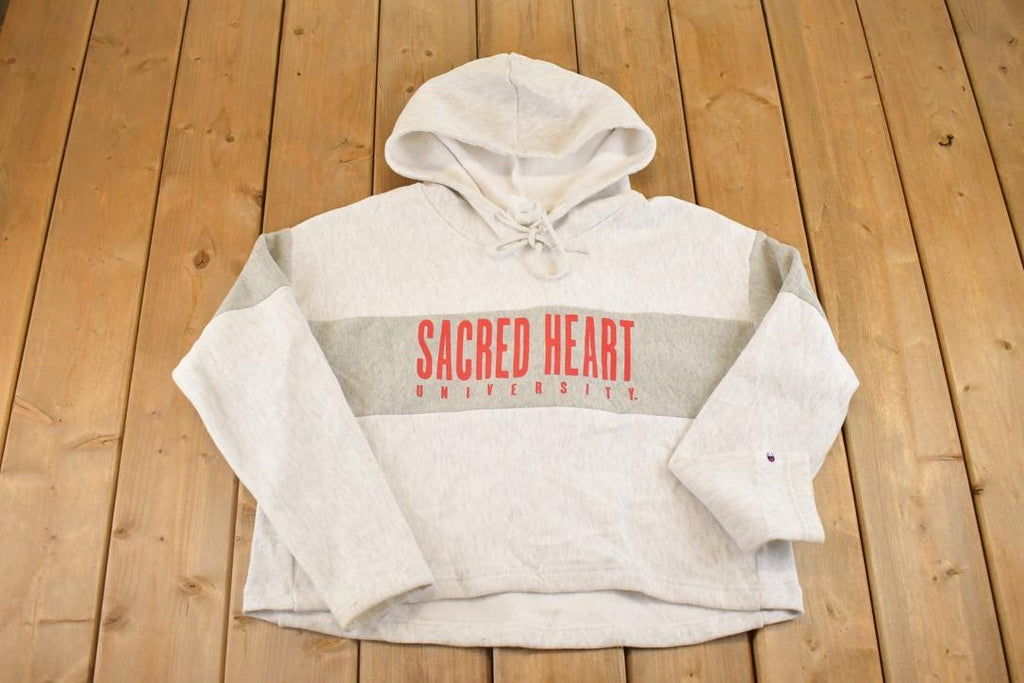 Vintage Y2K Sacred Heart University Champion Reverse Weave Sweatshirt Women's XL Cropped / 2000s Heavyweight Sweater / 2000s Cross Grain