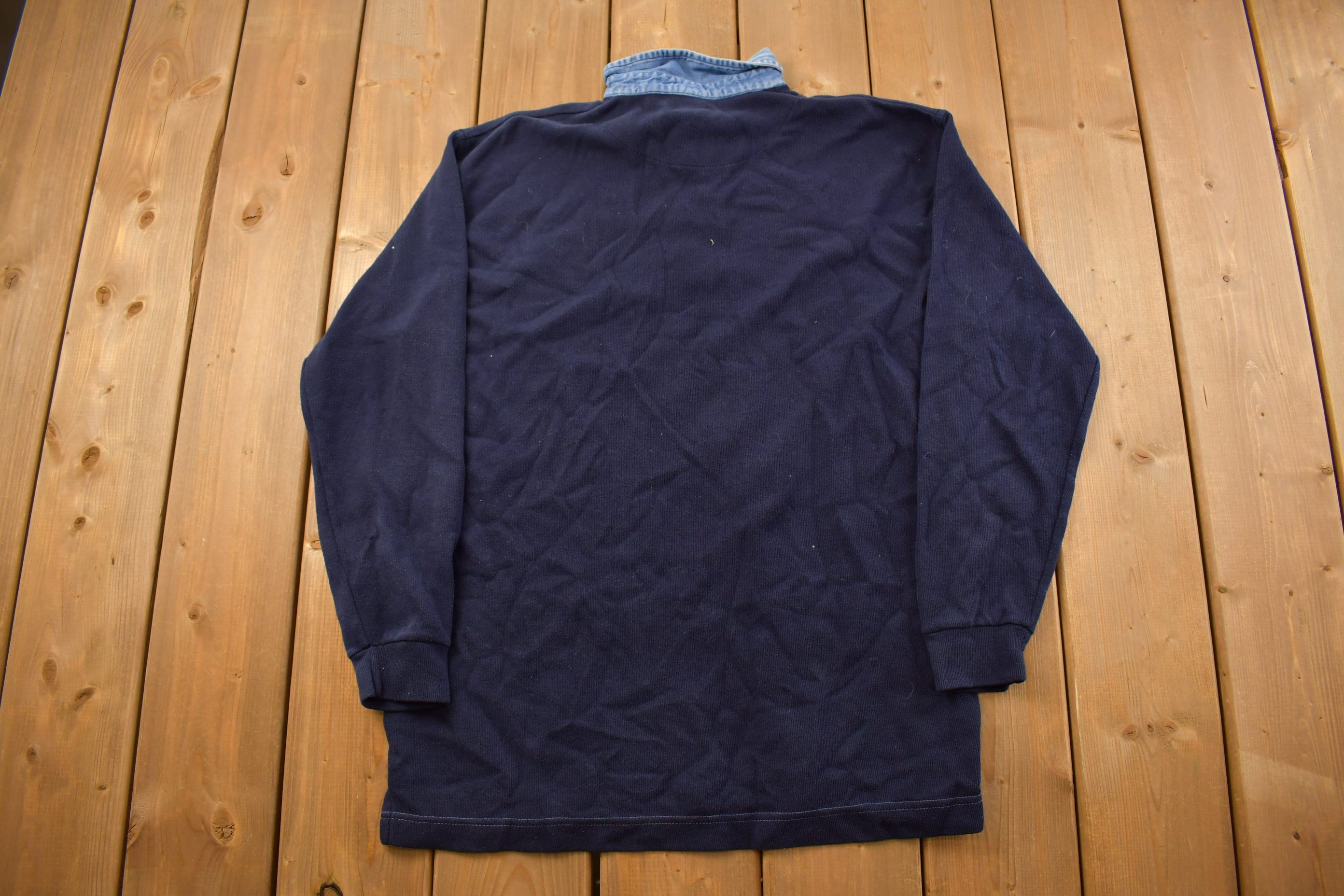 Vintage 1990s Sauce By Berne Blank Collard Sweatshirt
